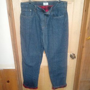 Croft & Barrow straight legged Buffalo Plaid insulated jeans